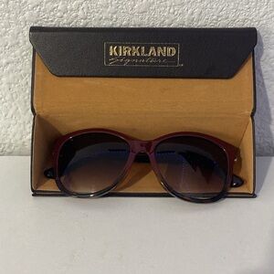 Kirkland Signature Burgundy Sunglasses with Case